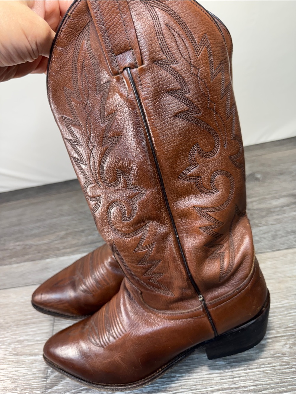 Dan post  Brown Leather Western Cowboy Boots woman’s 9 narrow (h29) - Picture 3 of 7